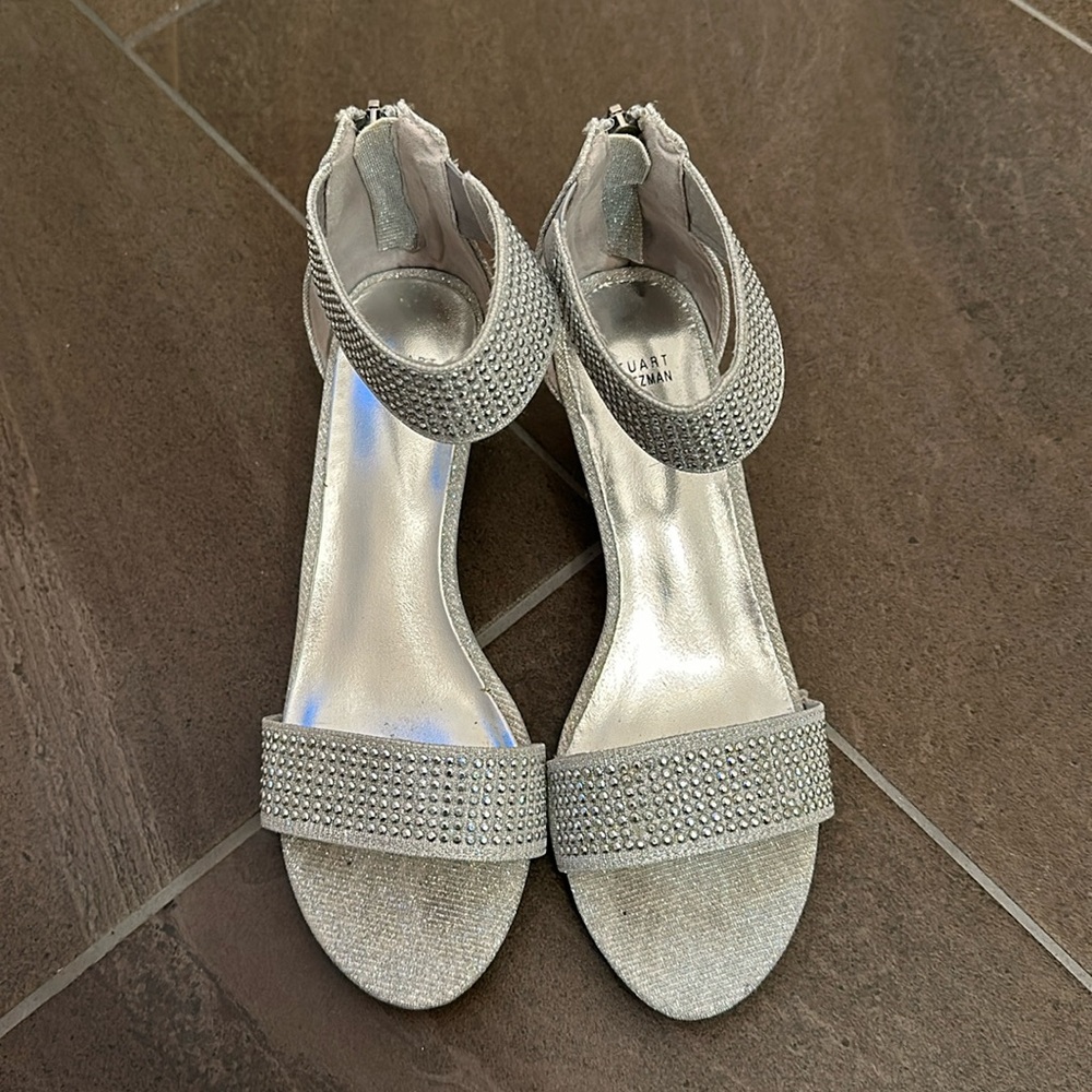 Stuart Weitzman Kids Silver Heels